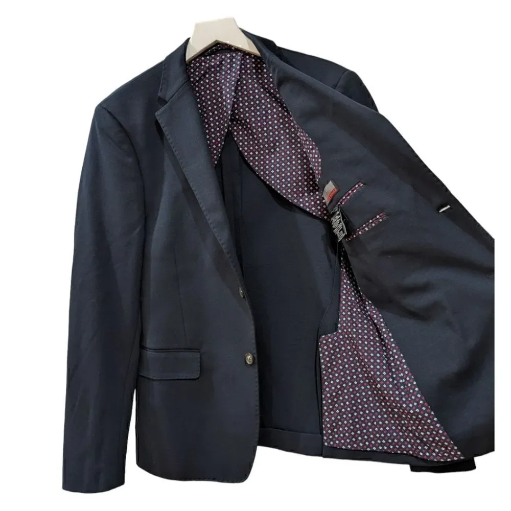 LIKE NEW IKE BEHAR Men's Navy Two Button Blazer Size 40